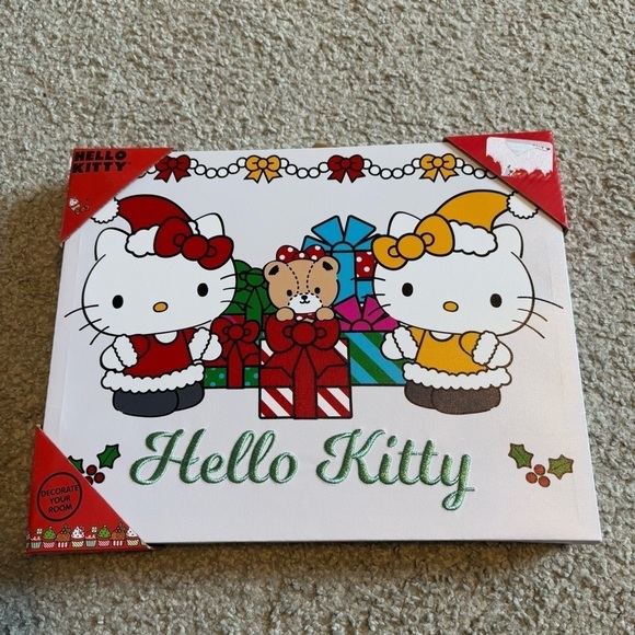 Hello Kitty Textured Canvas NEW Christmas Textured Rectangular Art Decor - Picture 2 of 5